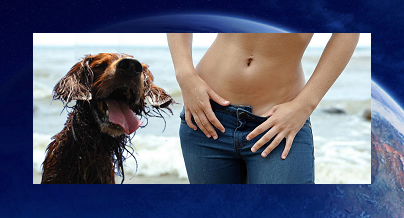 girl and dog